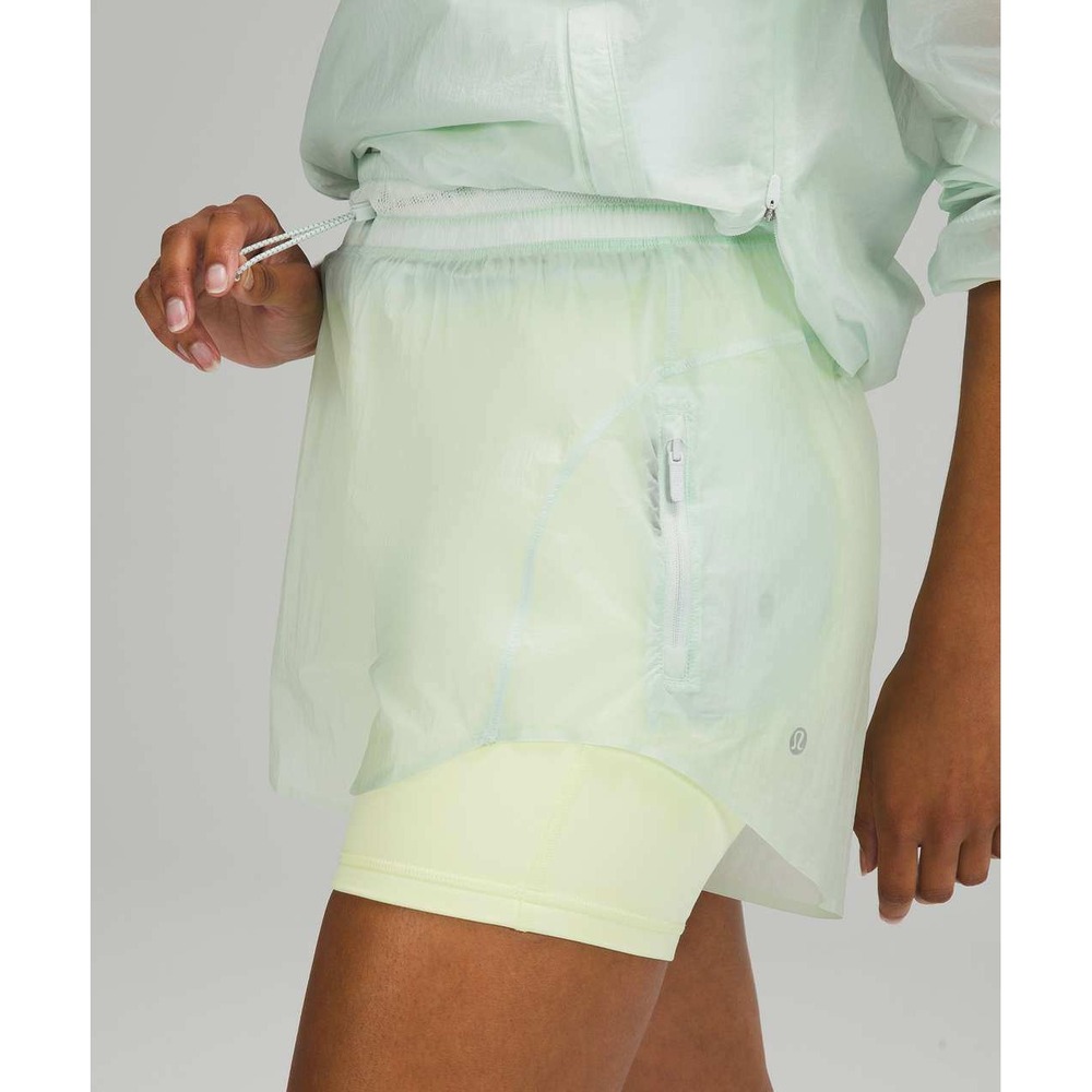 Lululemon Step Out High Rise Short 3" Ocean Air Color Layer Overshorts 6 LW7BO4S